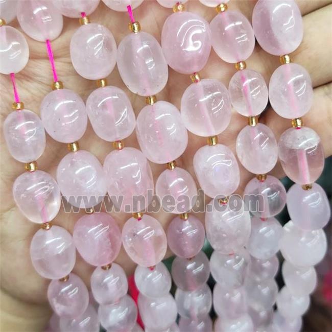 Pink Rose Quartz Nugget Beads Freeform Polished