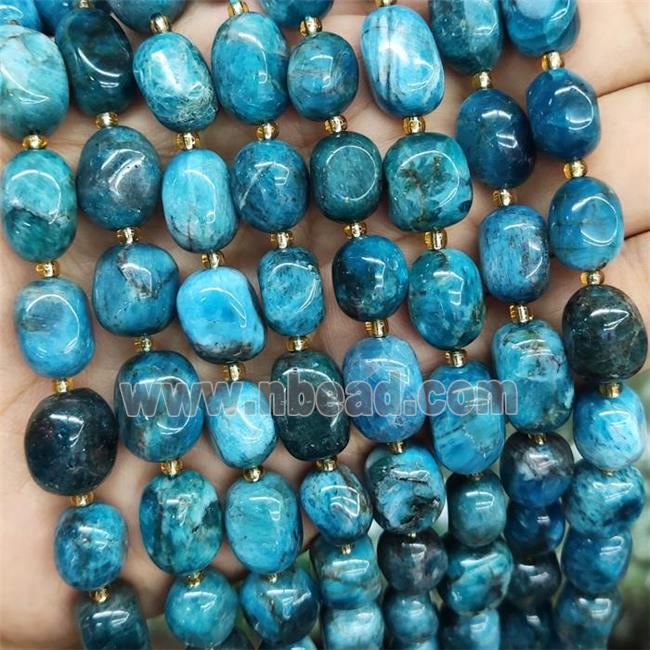 Blue Apatite Nugget Beads Freeform Polished