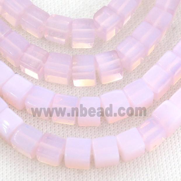 Pink Opalite Cube Beads
