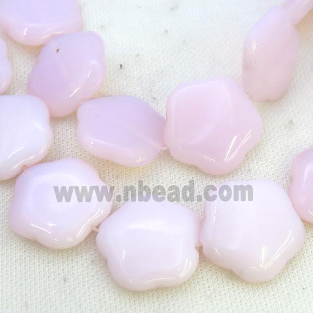 Pink Opalite Flower Beads