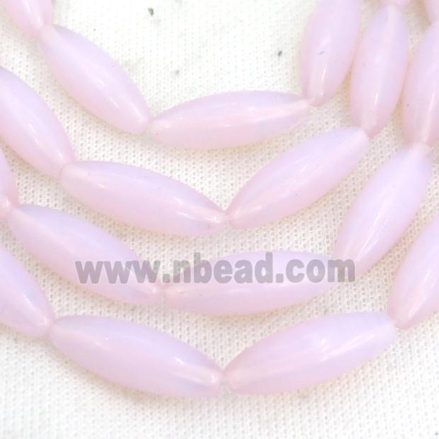 Pink Opalite Rice Beads Smooth