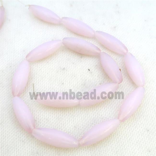 Pink Opalite Rice Beads Smooth
