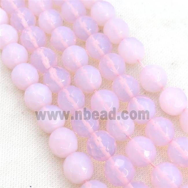 Pink Opalite Beads Faceted Round