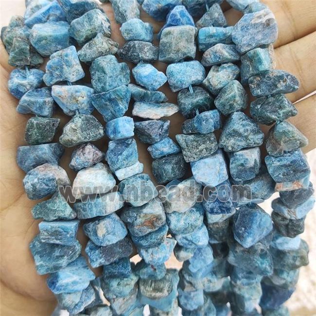 Blue Apatite Nugget Beads Freeform Rough
