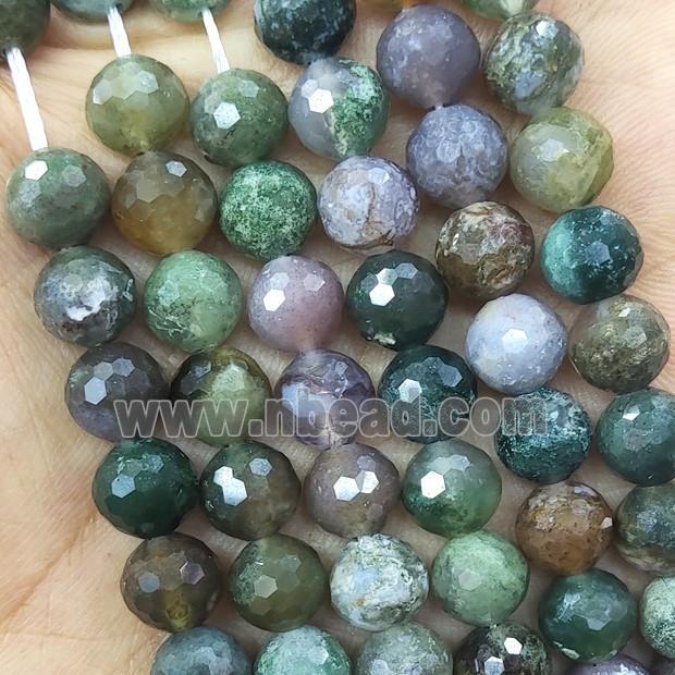 Indian Agate Beads Multicolor Faceted Round