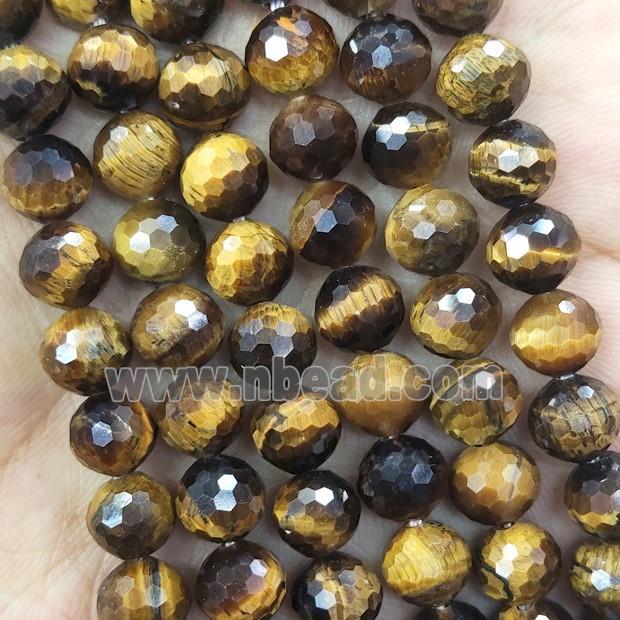 Tiger Eye Stone Beads Faceted Round