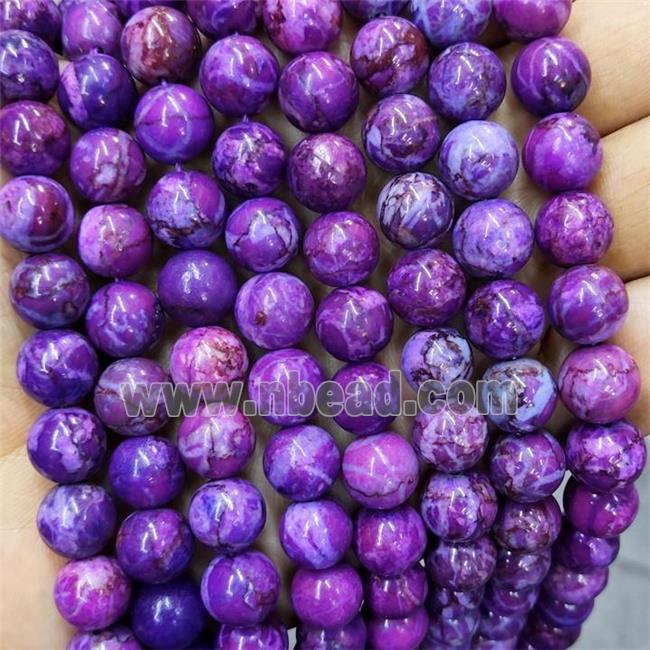 Round Sugilite Beads Purple Dye