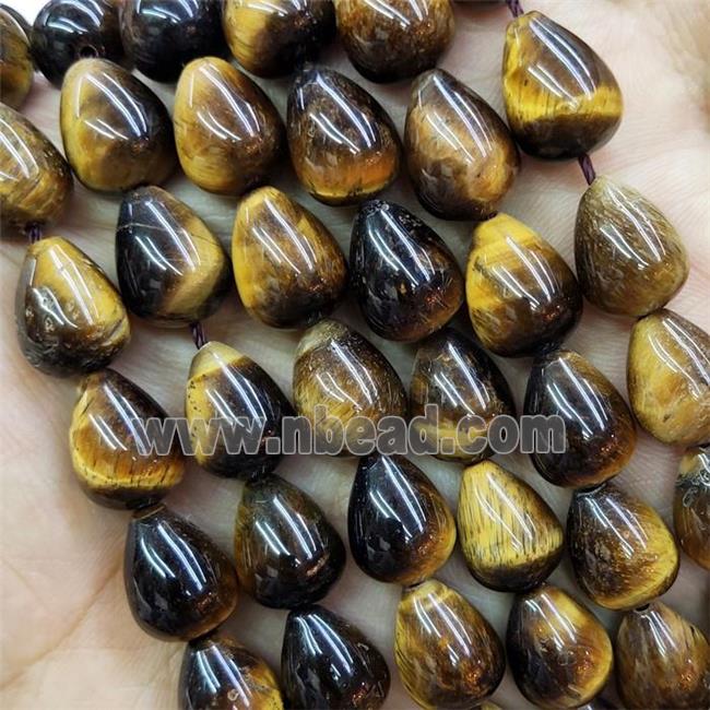 Natural Tiger Eye Stone Teardrop Beads