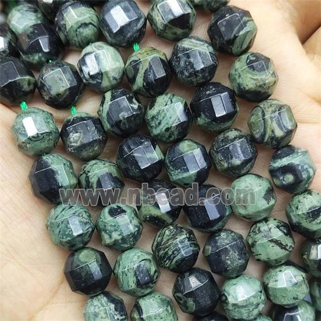 Green Kambaba Prism Beads