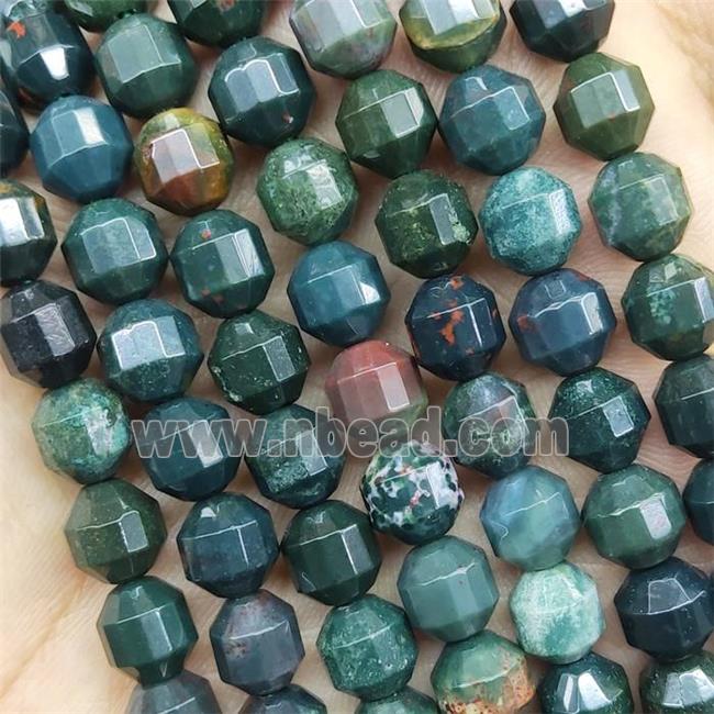 Green Bloodstone Prism Beads