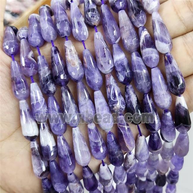 Purple Dogtooth Amethyst Beads Faceted Teardrop