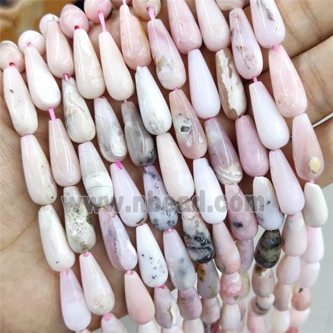 Pink Opal Beads Smooth Teardrop