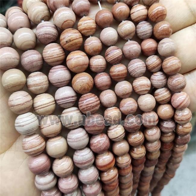 Brown Wood Lace Jasper Beads Smooth Round Dye
