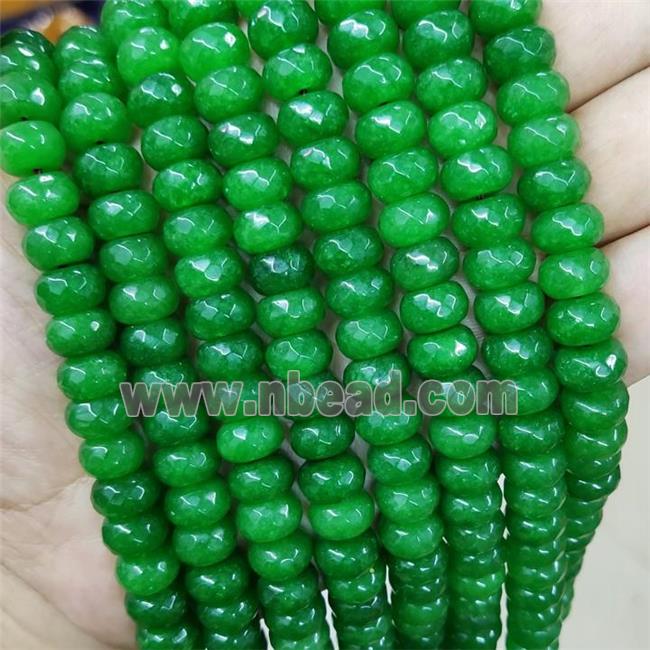 Mint Green Jade Beads Faceted Rondelle Dye