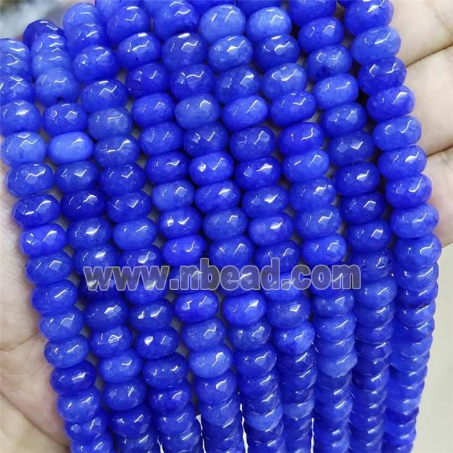 Blue Jade Beads Faceted Rondelle Dye