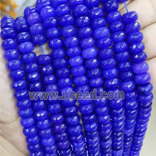 Royal Blue Jade Beads Faceted Rondelle Dye