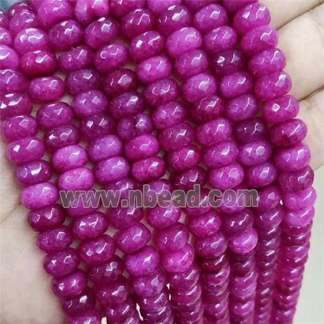 Hotpink Jade Beads Faceted Rondelle Dye
