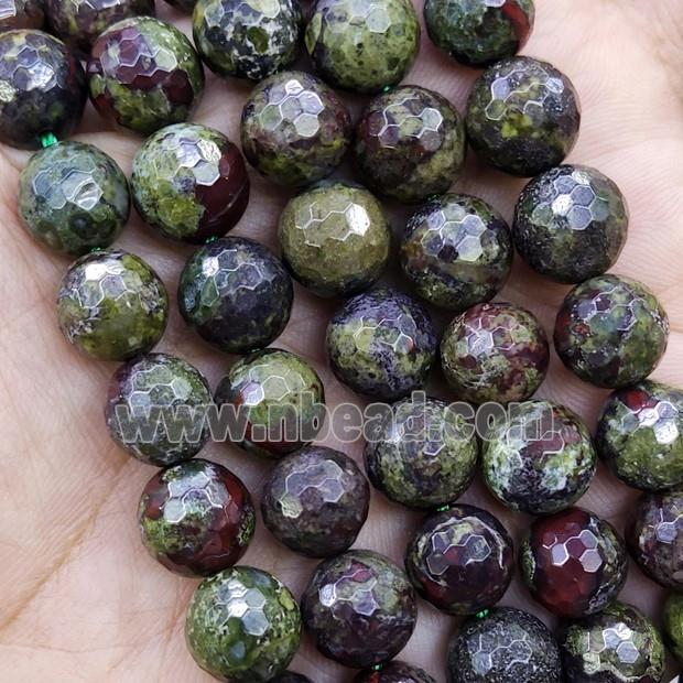 Natural Dragon Bloodstone Beads Heliotrope Faceted Round