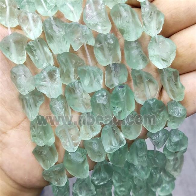 Green Crystal Glass Beads Freeform