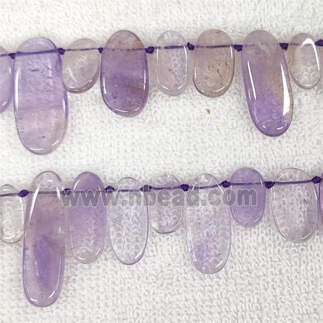 Ametrine Oval Beads Purple Graduated Topdrilled