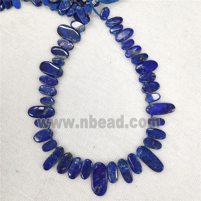 Natural Lapis Lazuli Oval Beads Graduated Topdrilled Blue