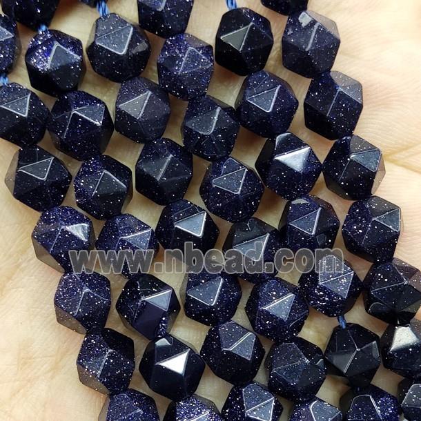 Blue Sandstone Beads Cut Round