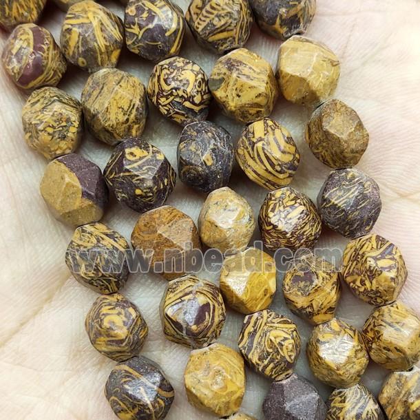 Oak Jasper Beads Yellow Cut Round