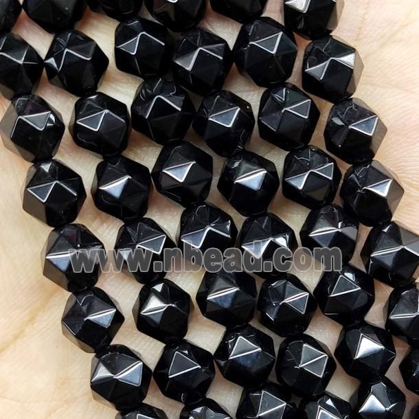 Black Onyx Agate Beads Cut Round