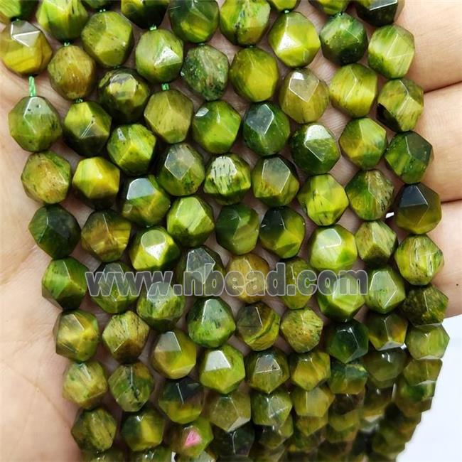 Olive Tiger Eye Stone Beads Cut Round
