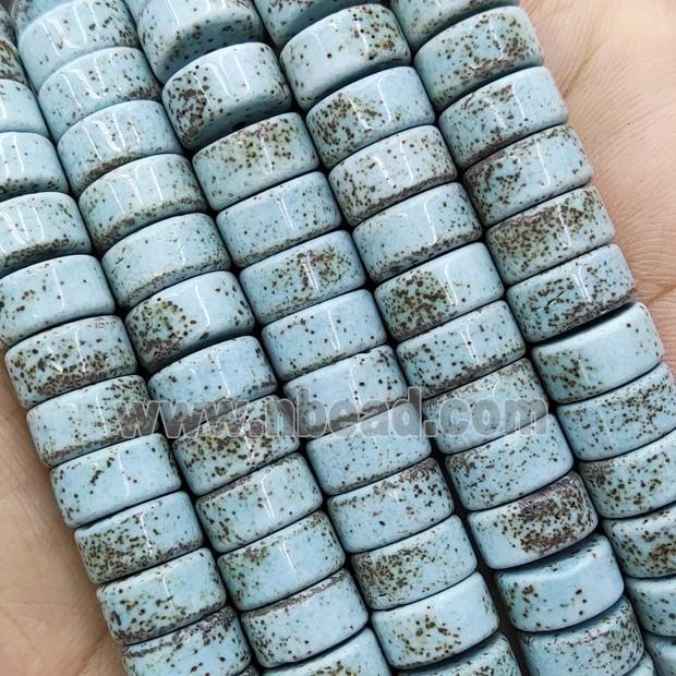 Natural Bodhi Tuquoise Heishi Spacer Beads Blue