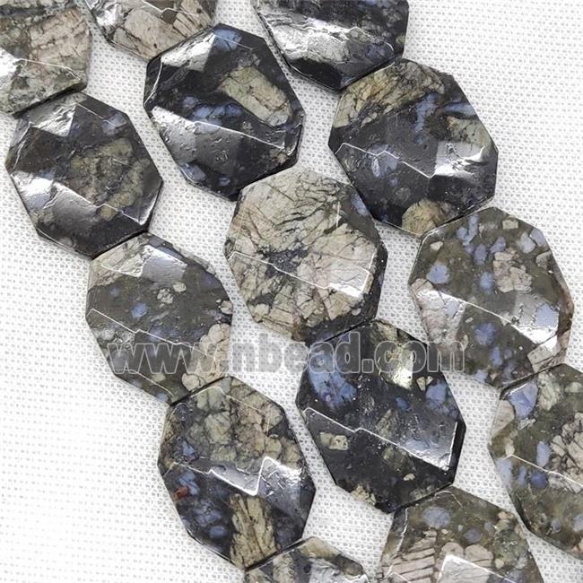 Gray Opal Beads Faceted Slice