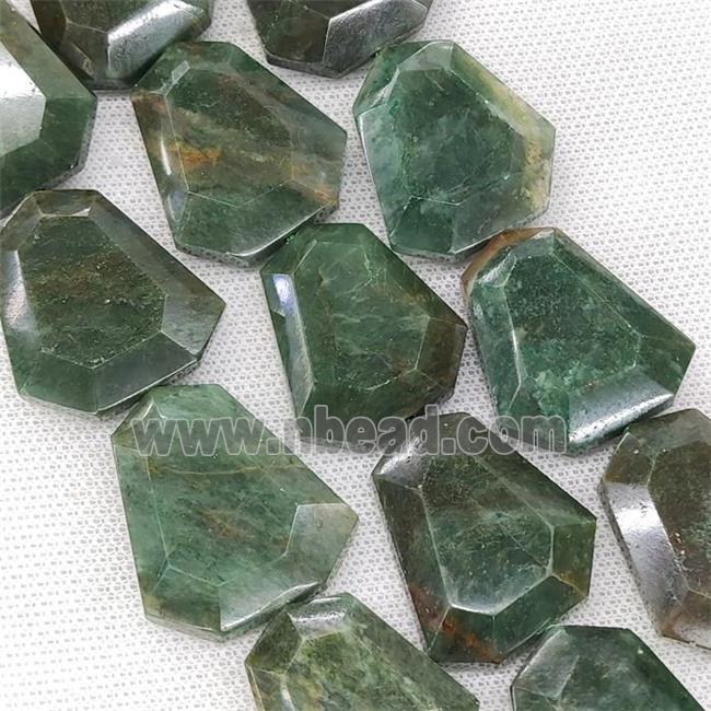 Natural Green African Verdite Beads Faceted Slice