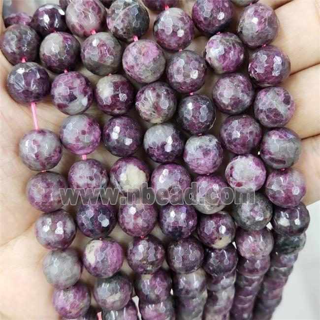 Plum Blossom Tourmaline Beads Faceted Round