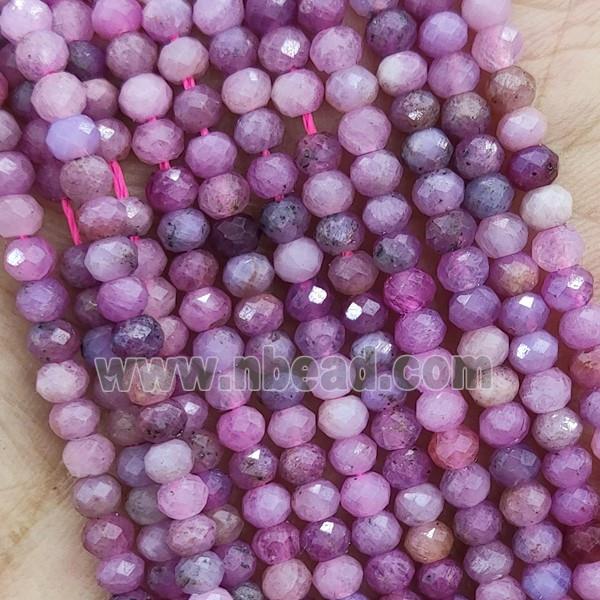Natural Ruby Beads Pink Faceted Rondelle