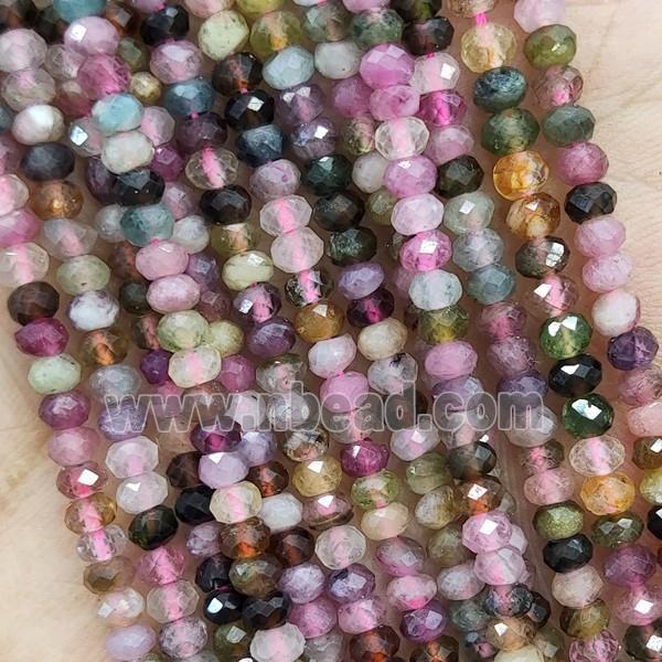 Tourmaline Beads Multicolor Tiny Faceted Rondelle