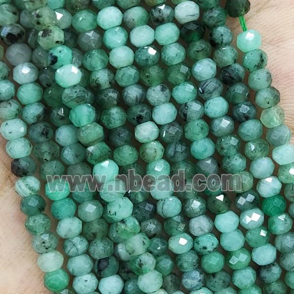Natural Emerald Beads AA-Grade Green Faceted Rondelle