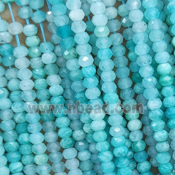 Green Amazonite Beads A-Grade Faceted Rondelle