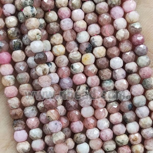 Natural Argentine Rhodochrosite Beads B-Grade Faceted Rondelle