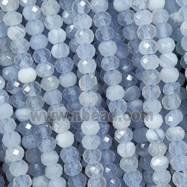 Natural Blue Lace Agate Beads Faceted Rondelle