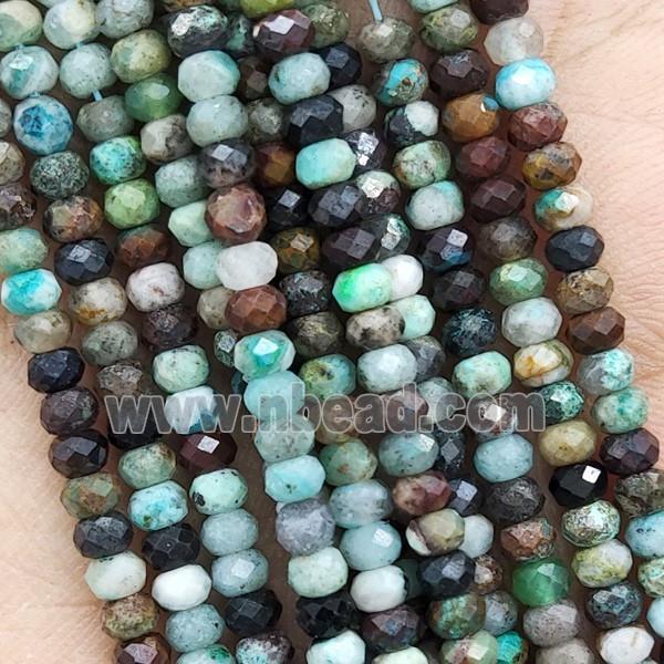 Natural Chrysocolla Beads Green Faceted Rondelle