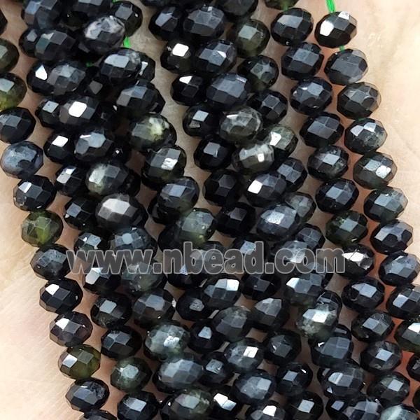 Darkgreen Tourmaline Beads Faceted Rondelle