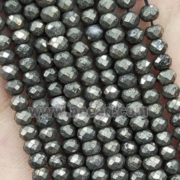 Natural Pyrite Beads Faceted Rondelle
