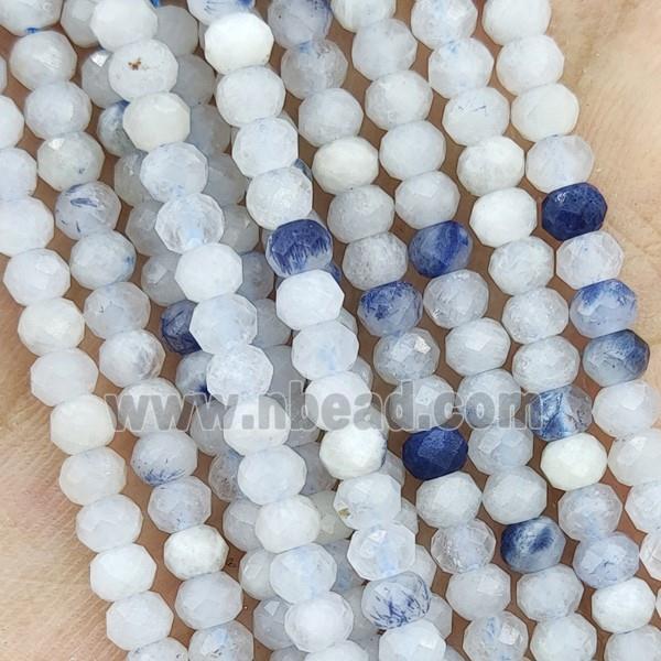 Blue Rutilated Quartz Beads Faceted Rondelle