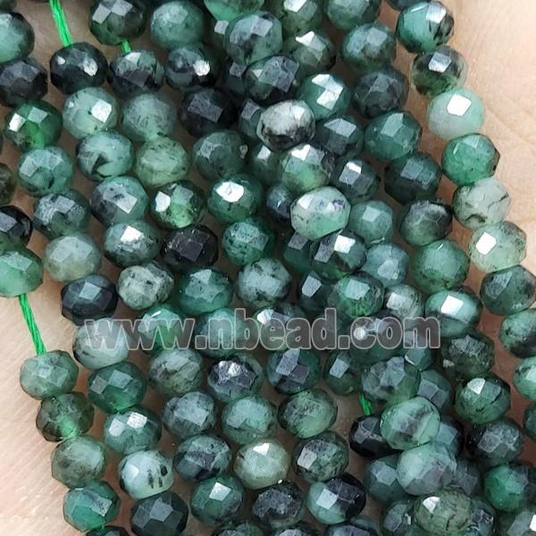 Natural Emerald Beads Tiny Green Faceted Rondelle
