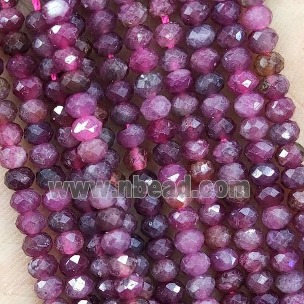Pink Tourmaline Beads Faceted Rondelle Tiny