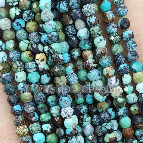 Natural Turquoise Beads Faceted Rondelle Tiny