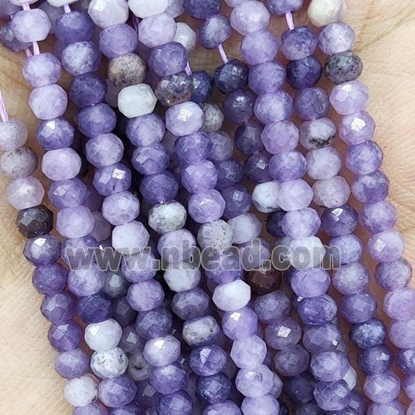 Natural Lilac Jasper Beads Faceted Rondelle