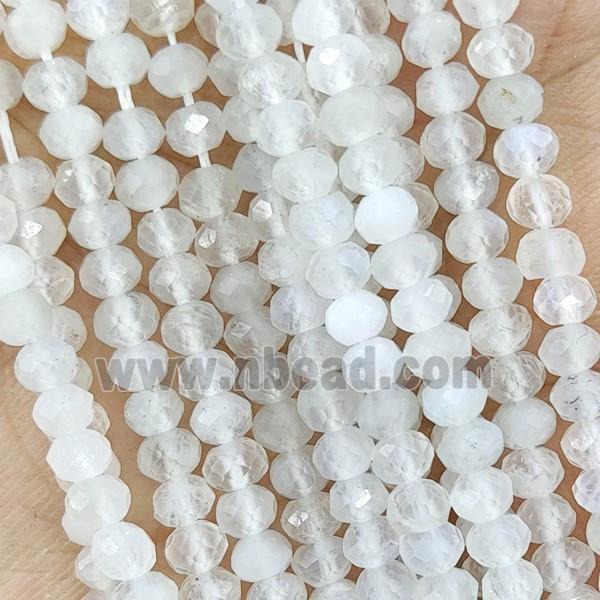 Natural White Moonstone Seed Beads Faceted Rondelle