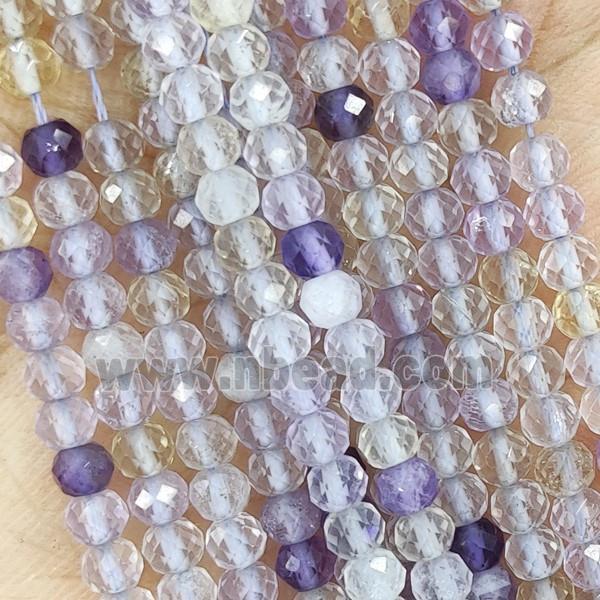 Multicolor Fluorite Seed Beads Faceted Rondelle