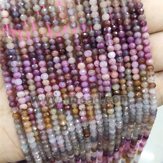 Mix Color Tourmaline Beads Faceted Rondelle